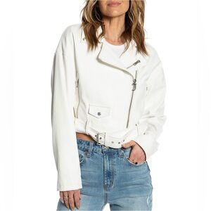 Juicy Couture
Faux leather cropped moto jacket